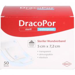 DRACOPOR waterproof Wundverband 5x7,2 cm steril 50 St.