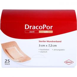 DRACOPOR Wundverband 5x7,2 cm steril hautfarben 25 St.