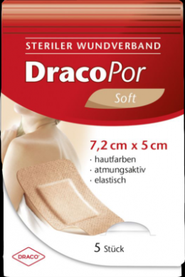 DRACOPOR Wundverband 5x7,2 cm steril hautfarben 5 St