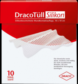 DRACOTLL Sil.10x10 cm silikonbes.Wundkont.Aufl. 10 St