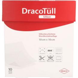 DRACOTÜLL Silik.10x10cm silikonbesch.Wundkont.Aufl 10 St.