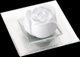 DUFTSTEIN Rosenblte Glasteller transparent 1 St