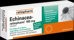 ECHINACEA-RATIOPHARM 100 mg Tabletten 20 St