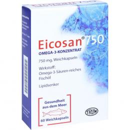 Eicosan 750 Omega-3-Konzentrat 60 St Weichkapseln
