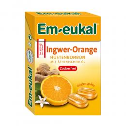 EM EUKAL Bonbons Ingwer Orange zuckerfrei Box 50 g Bonbons