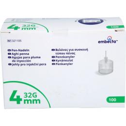 EMBECTA Thin Wall Pen-Nadeln 32 G 0,23x4 mm 100 St.