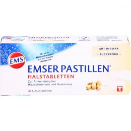 EMSER Pastillen Halstabletten m.Ingwer zuckerfrei 30 St.