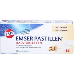 EMSER Pastillen Halstabletten m.Ingwer zuckerfrei 30 St.