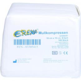 ERENA Mullkompr.10x10 cm unsteril 8fach 100 St.