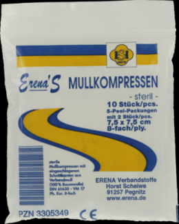 ERENA STERIL Mullkompr.7,5x7,5 cm 8fach 5X2 St