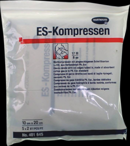 ES-KOMPRESSEN steril 10x20 cm 8fach 5X2 St