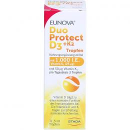 EUNOVA DuoProtect D3+K2 1000 I.E./50 µg Tropfen 11,5 ml