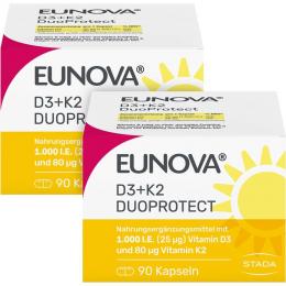 EUNOVA DuoProtect D3+K2 1000 I.E./80 µg Kaps.Kombi 180 St. (41,6 g)