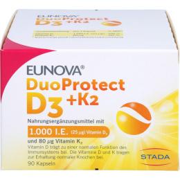 EUNOVA DuoProtect D3+K2 1000 I.E./80 µg Kapseln 90 St.