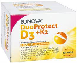 Ein aktuelles Angebot für EUNOVA DuoProtect D3+K2 1000 I.E. 90 St Kapseln Vitaminpräparate - jetzt kaufen, Marke Stada Consumer Health Deutschland Gmbh.