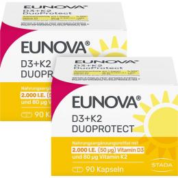 EUNOVA DuoProtect D3+K2 2000 I.E./80 µg Kaps.Kombi 180 St. (42,7 g)
