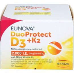 EUNOVA DuoProtect D3+K2 2000 I.E./80 µg Kapseln 90 St. (21,3 g)