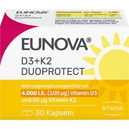 EUNOVA DuoProtect D3+K2 4000 I.E./80 µg Kapseln 30 St. (7,56 g)