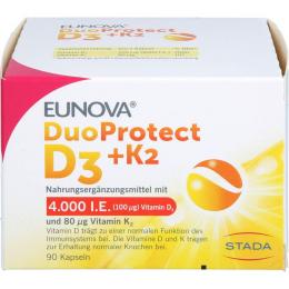 EUNOVA DuoProtect D3+K2 4000 I.E./80 µg Kapseln 90 St. (22,7 g)