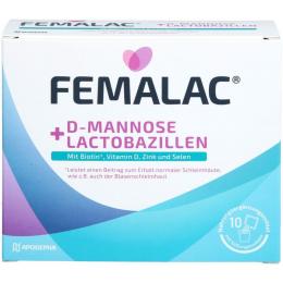 FEMALAC D-Mannose+Lactobazillen Plv.z.H.e.L.z.E. 10 St.