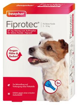 FIPROTEC 67 mg Lösung z.Auftr.f.kleine Hunde 3 X 0.67 ml Tropfen
