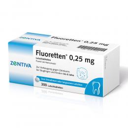 Ein aktuelles Angebot für FLUORETTEN 0,25 mg Tabletten 300 St Tabletten Baby- & Kinderapotheke - jetzt kaufen, Marke Zentiva Pharma GmbH.