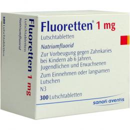 Ein aktuelles Angebot für FLUORETTEN 1,0 mg Tabletten 300 St Tabletten Baby- & Kinderapotheke - jetzt kaufen, Marke Zentiva Pharma GmbH.
