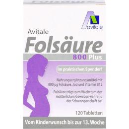 FOLSÄURE 800 Plus B12+Jod Tabletten 120 St. (7,8 g)