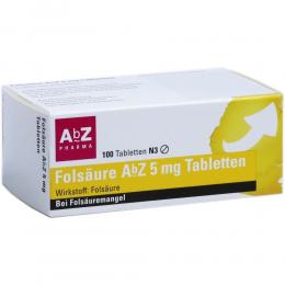 Folsäure AbZ 5mg Tabletten 100 St Tabletten