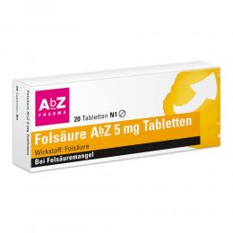 Folsäure AbZ 5mg Tabletten 20 St Tabletten