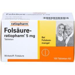 FOLSÄURE-RATIOPHARM 5 mg Tabletten 100 St.