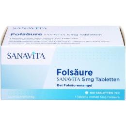 FOLSÄURE SANAVITA 5 mg Tabletten 100 St.