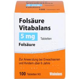 FOLSÄURE VITABALANS 5 mg Tabletten 100 St.