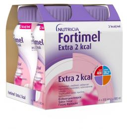 FORTIMEL Extra 2 kcal Erdbeergeschmack 4 X 200 ml Flüssigkeit