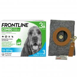 FRONTLINE COMBO Hund M 10 bis 20 kg - 3 Pipetten + Kotbeutelsp.