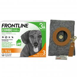 FRONTLINE COMBO Hund S 2 bis 10 kg - 3 Pipetten + Kotbeutelsp.