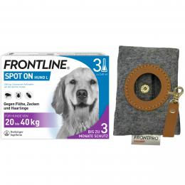 FRONTLINE SPOT ON Hund L 20 bis 40 kg - 3 Pipetten + Kotbeutelspender