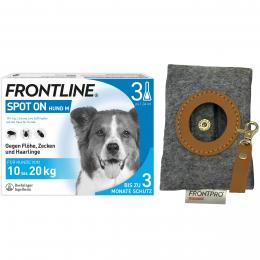 FRONTLINE SPOT ON Hund M 10 bis 20 kg - 3 Pipetten + Kotbeutelsp.