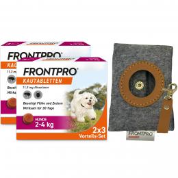 FRONTPRO 11 mg Kautabletten f.Hunde 2-4 kg 2 x 3 St. + Kotbeutelsp