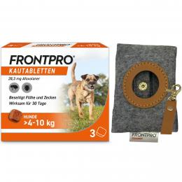 FRONTPRO 28 mg Kautabletten f.Hunde >4-10 kg 3 St. + Kotbeutelsp.
