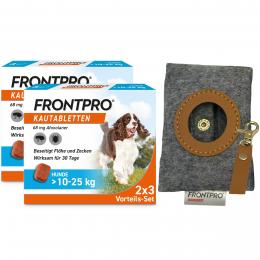 FRONTPRO 68 mg Kautabletten f.Hunde >10-25 kg 2x3 St. + Kotbeutelsp.