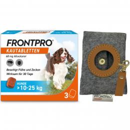 FRONTPRO 68 mg Kautabletten f.Hunde >10-25 kg 3 St. + Kotbeutelsp.