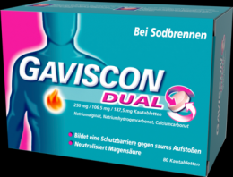 GAVISCON Dual 250mg/106,5mg/187,5mg Kautabletten 80 St