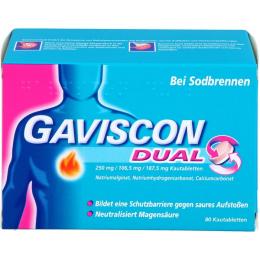 GAVISCON Dual 250mg/106,5mg/187,5mg Kautabletten 80 St.