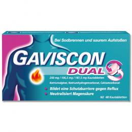 GAVISCON DUAL bei Sodbrennen 48 St Kautabletten