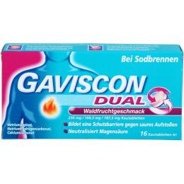 GAVISCON DUAL Waldfrucht 250mg/106,5mg/187,5mg KTA 16 St.
