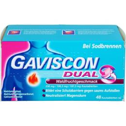 GAVISCON DUAL Waldfrucht 250mg/106,5mg/187,5mg KTA 48 St.