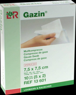 GAZIN Mullkomp.7,5x7,5 cm steril 8fach 5X2 St