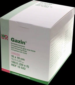 GAZIN Schlitzkompressen 10x10 cm steril 8fach 50X2 St