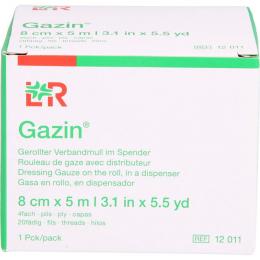 GAZIN Verbandmull 8 cmx5 m 4fach gerollt 1 St.